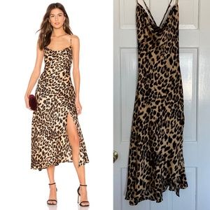 ASTR the Label Leopard Cowl Strappy Midi Dress